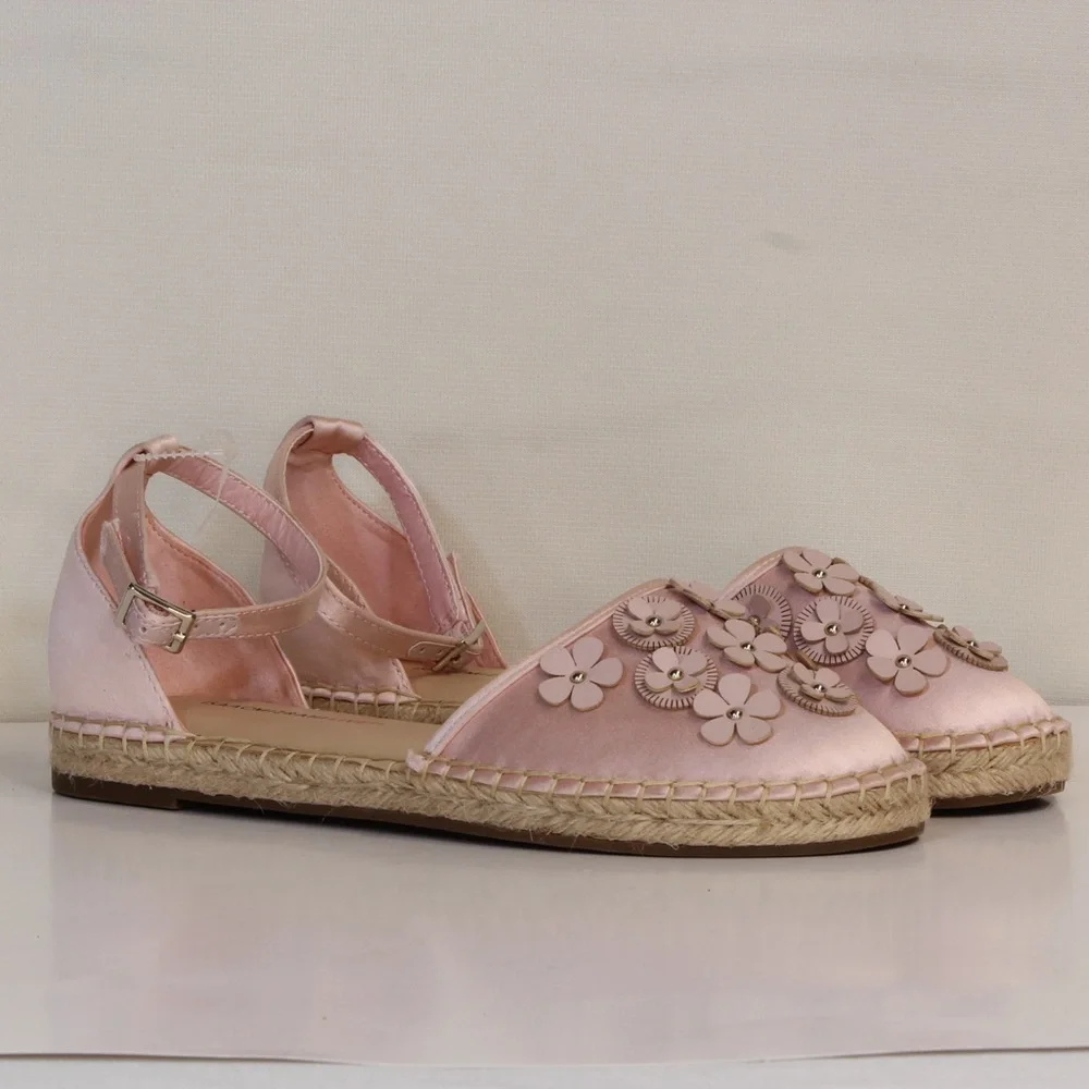 Isaac Mizrahi Live Women's Light Pink Mittie Fabric Satin Espadrilles